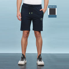 Force NXT Super Combed Cotton Mens Pack of 2 Solid Shorts