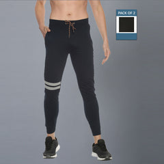 Force NXT Super Combed Cotton Mens Pack of 2 Solid Jogger