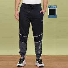 Force NXT Super Combed Cotton Mens Pack of 2 Solid Jogger