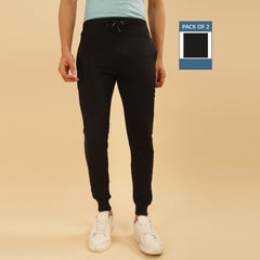 Force NXT Super Combed Cotton Mens Pack of 2 Solid Jogger