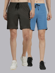 Force NXT Men's Polyester Solid Shorts - Pack of 2