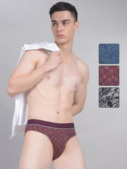 Ultrasoft Micromodal Four Way Stretch  Mens Pack of 3 Printed Brief