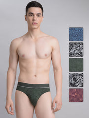Ultrasoft Micromodal Four Way Stretch Mens Pack of 5 Printed Brief