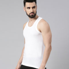 Super Combed Cotton Mens Pack Of 7 White Vest