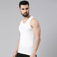 Super Combed Cotton Mens Pack Of 8 White Vest