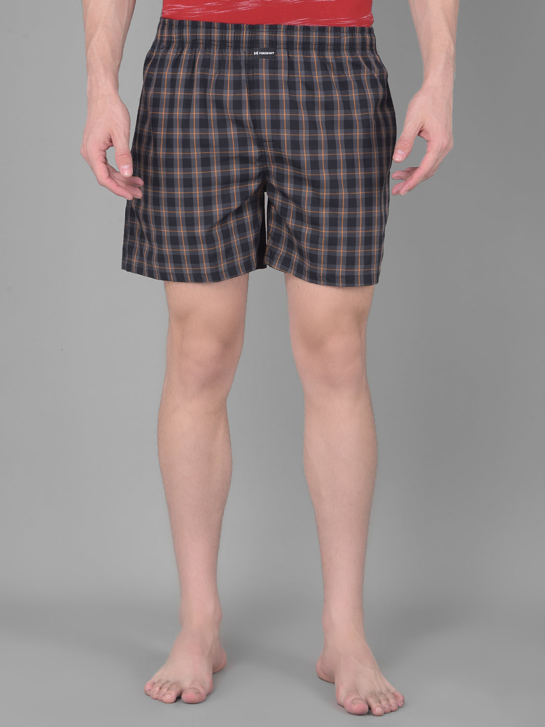 Force NXT Men's Super Combed Cotton Fabric Checkered Boxers