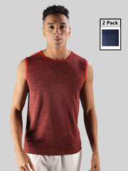 Anti Viral Anti Odour Cool Mens Pack Of 2 Sports Muscle T-Shirt