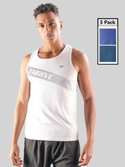 Anti Viral Anti Odour Cool Mens Pack of 3 Tank Top Sports Vest abc