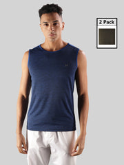 Anti Viral Anti Odour Cool Mens Pack Of 2 Sports Muscle T-Shirt