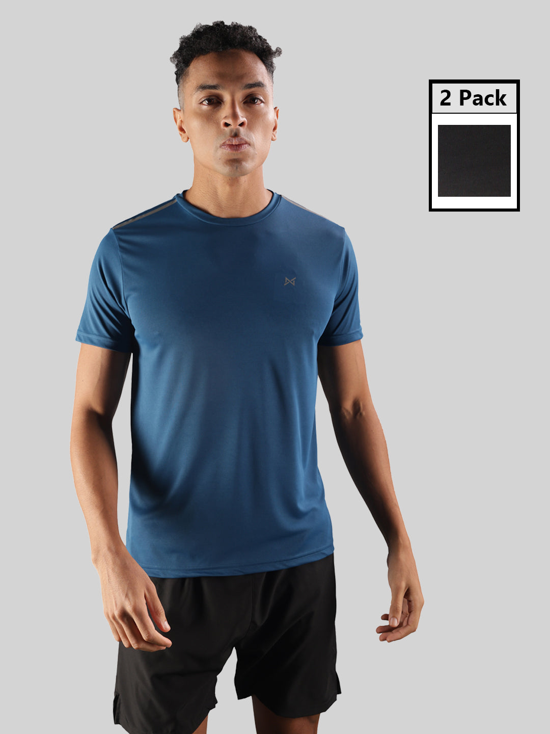 Anti Viral Anti Odour Cool Mens Round Neck Pack Of 2 Sports Printed T-Shirt