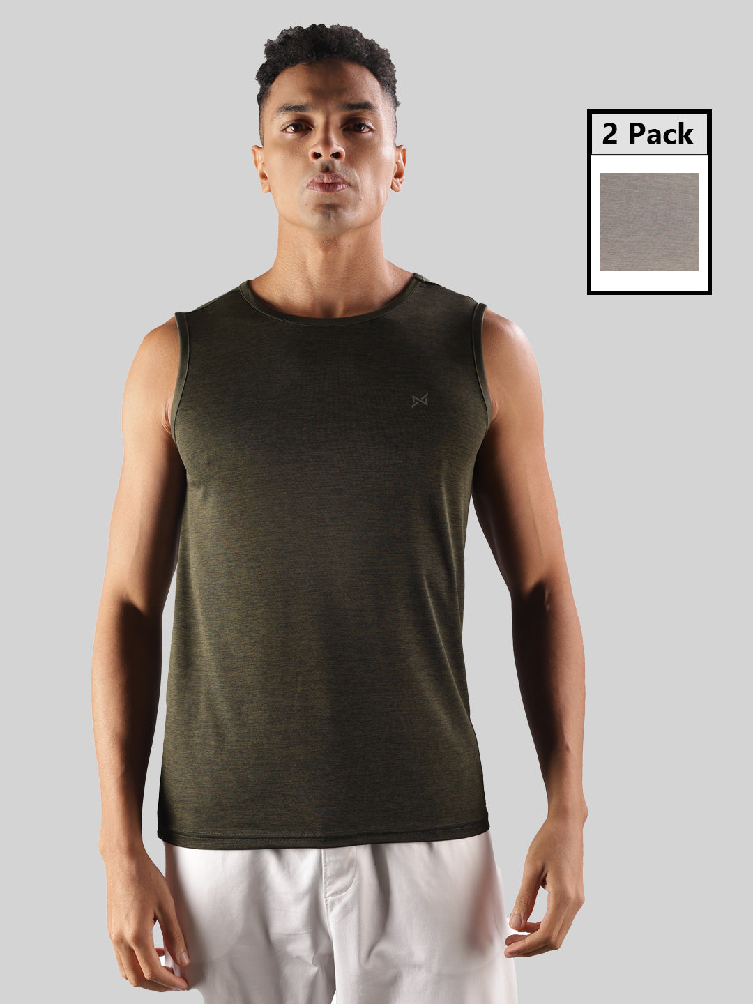 Anti Viral Anti Odour Cool Mens Pack Of 2 Sports Muscle T-Shirt