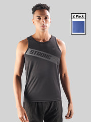 Anti Viral Anti Odour Cool Mens Pack of 2 Tank Top Sports  Vest