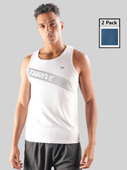 Anti Viral Anti Odour Cool Mens Pack of 2 Tank Top Sports  Vest