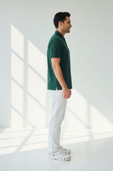 Force NXT Men's Super Combed Cotton Rich Jacquard Fabric Half-Sleeves Polo T-Shirt