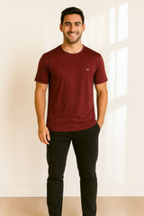 Force NXT Men's Premium Microfiber Fabric Half-Sleeves Round Neck Solid T-Shirt