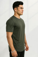 Force NXT Men's Premium Microfiber Fabric Half-Sleeves Round Neck Solid T-Shirt