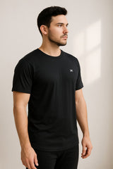 Force NXT Men's Premium Microfiber Fabric Half-Sleeves Round Neck Solid T-Shirt