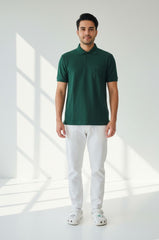 Force NXT Men's Super Combed Cotton Rich Jacquard Fabric Half-Sleeves Polo T-Shirt