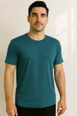 Force NXT Men's Premium Microfiber Fabric Half-Sleeves Round Neck Solid T-Shirt