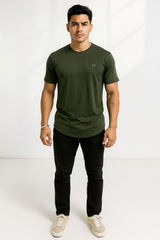 Force NXT Men's Premium Microfiber Fabric Half-Sleeves Round Neck Solid T-Shirt