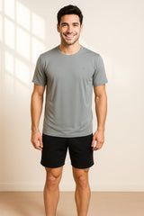 Force NXT Men's Premium Microfiber Fabric Half-Sleeves Round Neck Solid T-Shirt