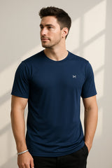 Force NXT Men's Premium Microfiber Fabric Half-Sleeves Round Neck Solid T-Shirt